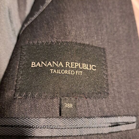 Banana Republic Blazer Mens 38R Gray Tailored Fit Wool Sport Coat Suit Jacket - Picture 3 of 14